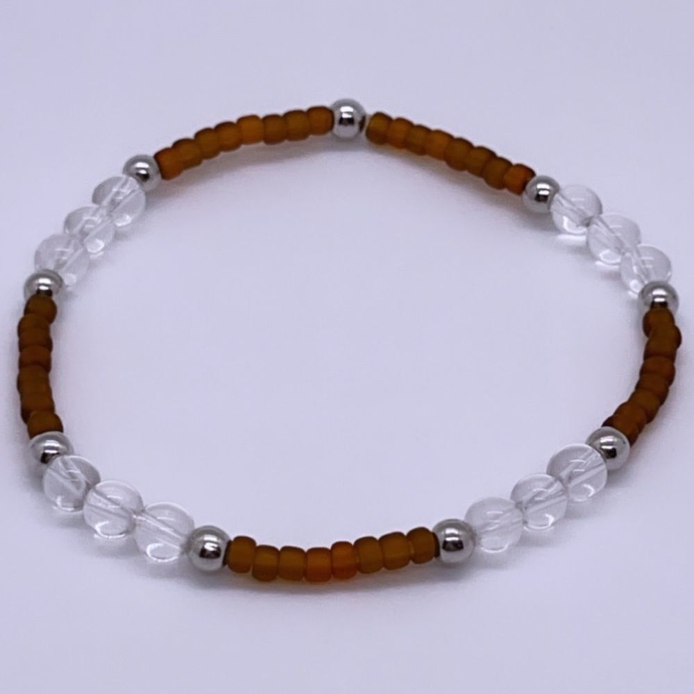 Wool + Pepper Co. Matte Brown & Silver Bracelet